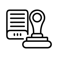 Poster - Notary Stamp for Official Documents Icon Representing Legal Approval and Certification