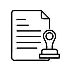 Poster - Notary Stamp for Official Documents Icon Representing Legal Approval and Certification