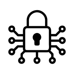 Leinwandbilder - Padlock Network Icon Representing Secure Digital Connections and Cyber Protection