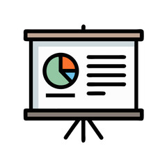 Aufkleber - Presentation Board with Pie Chart Icon Representing Data Visualization and Business Analysis