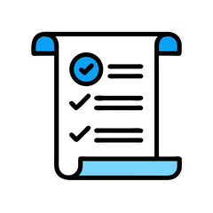 Aufkleber - Scroll Document with Checklist Icon Representing Task Management and Organized Planning
