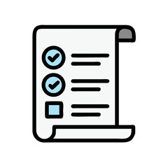 Aufkleber - Scroll Document with Checklist Icon Representing Task Management and Organized Planning