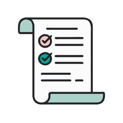 Aufkleber - Scroll Document with Checklist Icon Representing Task Management and Organized Planning