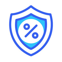 Poster - Shield with Interest Percentage Icon Representing Financial Protection and Investment Security