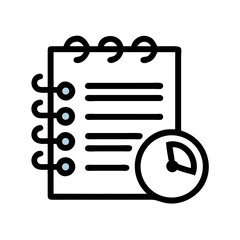 Aufkleber - Spiral Notepad with Tasks Icon Representing To-Do List and Daily Planning