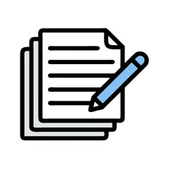 Poster - 
Stack of Notes with Pencil Icon Representing Writing, Planning, and Documentation
