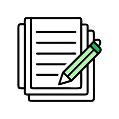 Aufkleber - 
Stack of Notes with Pencil Icon Representing Writing, Planning, and Documentation