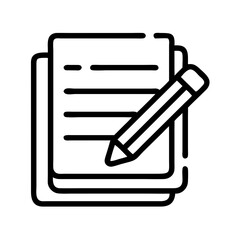 Aufkleber - 
Stack of Notes with Pencil Icon Representing Writing, Planning, and Documentation