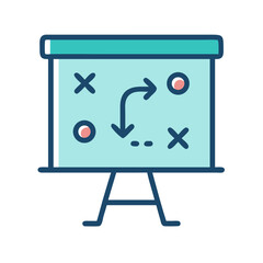 Poster - Strategy Board Icon Representing Business Planning and Tactical Execution