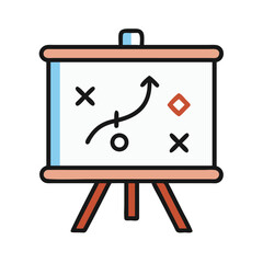 Poster - Strategy Whiteboard Plan Icon Representing Business Planning and Tactical Development