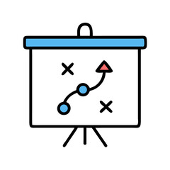 Poster - Strategy Whiteboard Plan Icon Representing Business Planning and Tactical Development