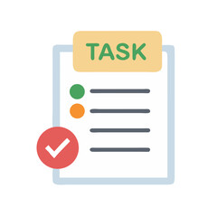 Aufkleber - Task Document with Completion Indicator Icon Representing Finished Work and Productivity Status