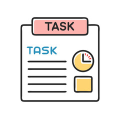 Aufkleber - Task Document with Completion Indicator Icon Representing Finished Work and Productivity Status