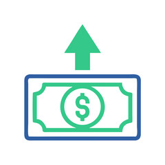 Aufkleber - Upward Cash Arrow Icon Representing Financial Growth