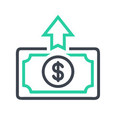 Aufkleber - Upward Cash Arrow Icon Representing Financial Growth