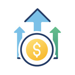 Aufkleber - Upward Cash Arrow Icon Representing Financial Growth