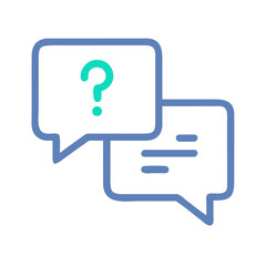 Fototapete - Chat Bubbles with Question Icon Representing Live Inquiry Support