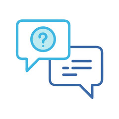 Fototapete - Chat Bubbles with Question Icon Representing Live Inquiry Support