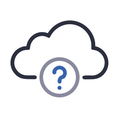 Leinwandbilder - Cloud with Question Mark Icon Representing Cloud-Based Inquiry