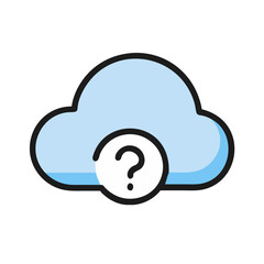 Leinwandbilder - Cloud with Question Mark Icon Representing Cloud-Based Inquiry