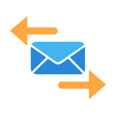 Fototapete - Email Arrows Icon Representing Bidirectional Customer Communication