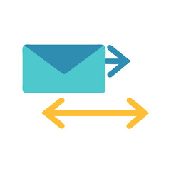 Aufkleber - Email Arrows Icon Representing Bidirectional Customer Communication
