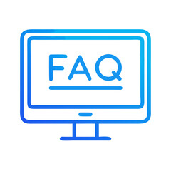 Poster - FAQ on Monitor Icon Representing Online Help