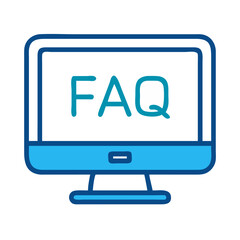 Leinwandbilder - FAQ on Monitor Icon Representing Online Help