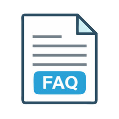 Leinwandbilder - FAQ Sheet Icon Representing Frequently Asked Questions