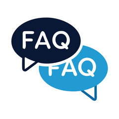 Fototapete - FAQ Speech Bubbles Icon Representing Customer Support Dialogue
