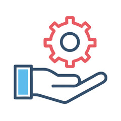 Poster - Hand with Gear Icon Representing Technical Service
