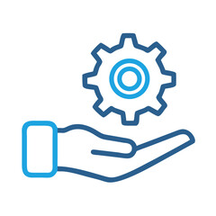 Poster - Hand with Gear Icon Representing Technical Service