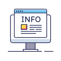 Aufkleber - Information Pop-Up on Monitor Icon Representing Digital Help Notification