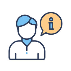 Fototapete - Person with Info Bubble Icon Representing Customer Assistance