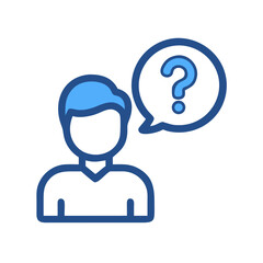Leinwandbilder - Person with Question Icon Representing Customer Inquiry