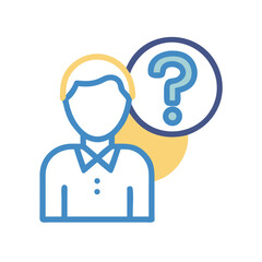 Leinwandbilder - Person with Question Icon Representing Customer Inquiry
