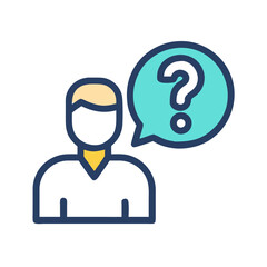 Leinwandbilder - Person with Question Icon Representing Customer Inquiry
