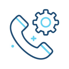 Aufkleber - Phone Network with Settings Icon Representing Connectivity Configuration