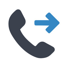 Poster - Phone with Outbound Arrow Icon Representing Call Outgoing