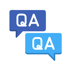 Leinwandbilder - Q and A Boxes Icon Representing Answered Inquiries