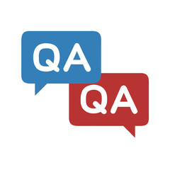 Leinwandbilder - Q and A Boxes Icon Representing Answered Inquiries