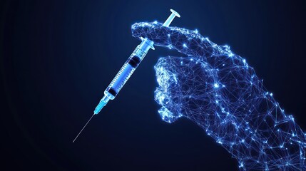 Digital health: Conceptual representation of vaccination with a digital hand