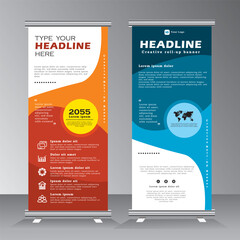 Wall Mural - business roll up banner vertical template design, standee for your company, brochure, business, x-ba