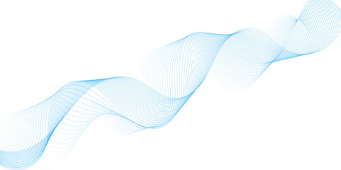 Aufkleber - Smooth wave abstract vector background layout design.background image with dynamic curves.Abstract blue futuristic blend waves lines technology background and sound wave lines on white background.	