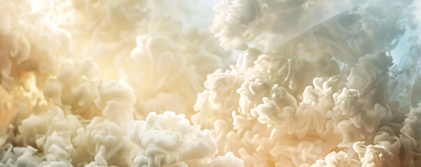 Aufkleber - White ink is creating abstract shapes as it flows through water