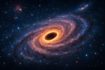 Wall Mural - galactic whirlpool revealing the mysteries of a black hole in deep space