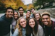 © Vorda Berge - Smiling portrait of a diverse group of students on a college campus