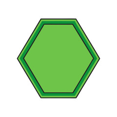 Wall Mural - a detailed vector illustration of a meticulously crafted green hexagon with its edges. this graphic 