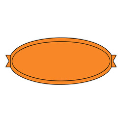 Wall Mural - a minimalist illustration of an orange emblem. the design has an oval shape, creating a sense of for