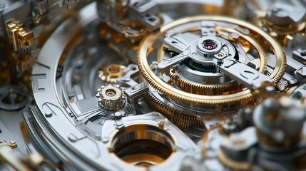 Poster - Complex clockwork mechanism is working with rotating gears